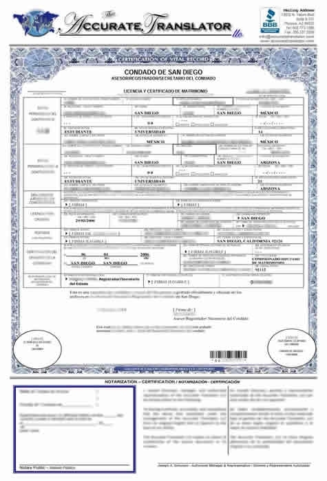 Marriage Certificate Translation From Spanish To English Template Regarding Marriage Certificate Translation Template