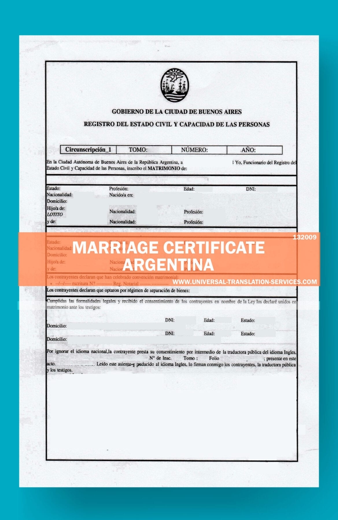 Marriage Certificate Translation Template Argentina | $15 Per Page Regarding Marriage Certificate Translation Template