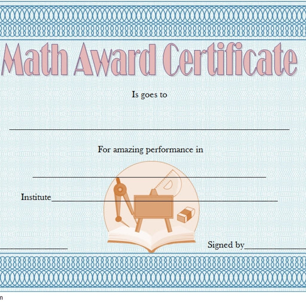 Math Award Certificate Template – Free 10+ Best Ideas Regarding Math Certificate Template