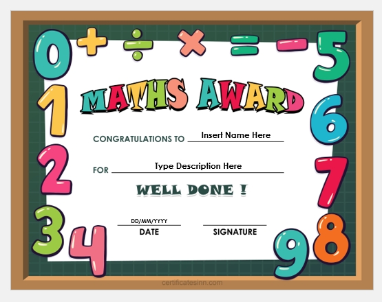 Math Award Certificate Templates For Word | Download Free In Award Certificate Templates Word 2007