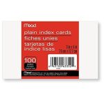 Mead Index Cards, Note Cards, Plain, 100 Count, 3' X 5', White (63352 In 3 By 5 Index Card Template
