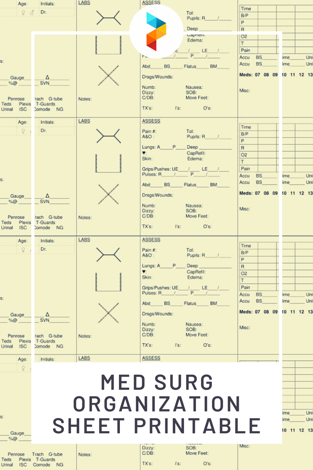 Med Surg Report Sheet Templates within Med Surg Report Sheet Templates