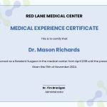 Medical Experience Certificate Template In Google Docs, Illustrator Intended For Certificate Of Experience Template