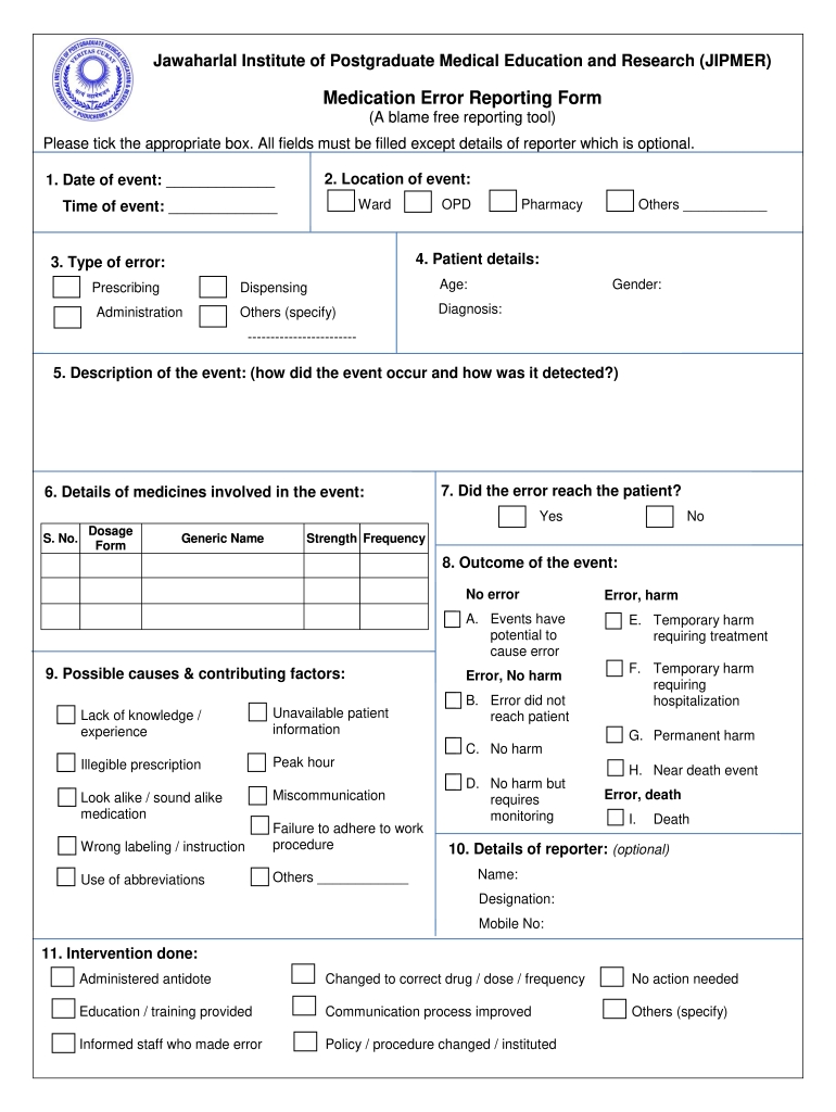 Medication Error Reporting Form Pdf – Fill Out And Sign Printable Pdf Regarding Medication Incident Report Form Template