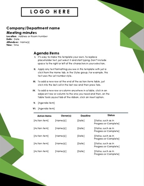 Meeting Minutes Template | Free Word Templates Intended For Corporate Minutes Template Word