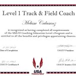Melissa Adylia Calasanz: My Usa Track And Field Level 1 Coach Regarding Track And Field Certificate Templates Free