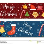 Merry Christmas Set Of Banners, Template With Space For Text For Your for Merry Christmas Banner Template