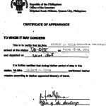 Mga Palsipikadong 'Certificate Of Appearance', Nire Recycle Ng Kapatid Regarding Certificate Of Appearance Template