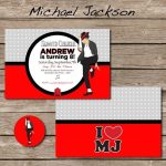 Michael Jackson Party Invitation With Envelope Seal in Michaels Place Card Template