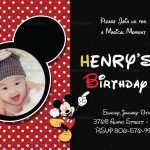 Mickey Mouse Birthday Invitation Card Design Template In Word, Psd With Birthday Card Publisher Template