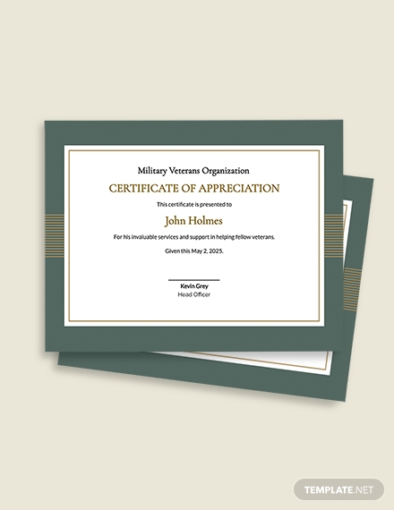 Military Certificate Of Appreciation Template – Google Docs Within Army Certificate Of Appreciation Template