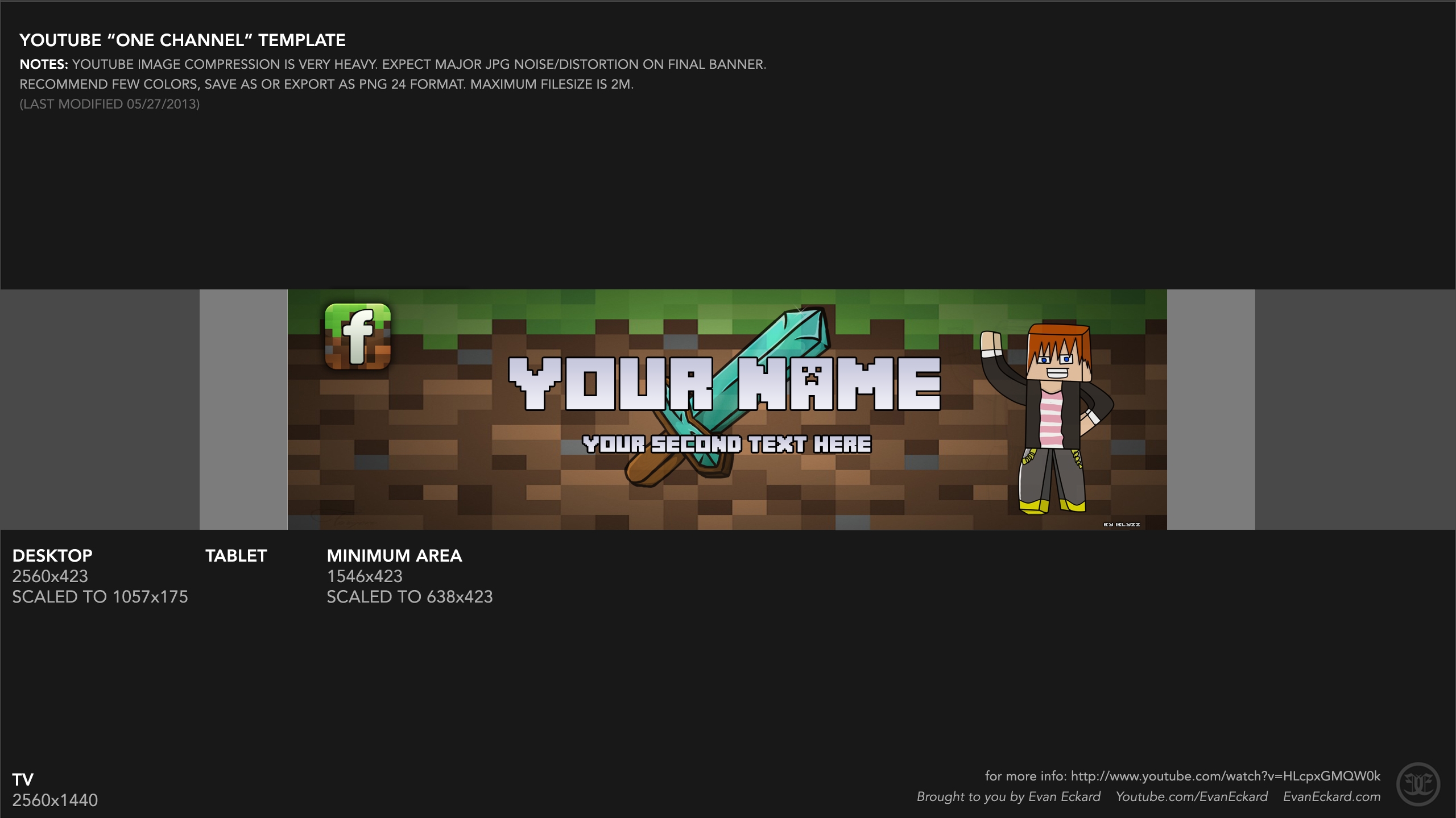 Minecraft Youtube Banner Template [Dowload] By Iblyzz On Deviantart with Minecraft Server Banner Template