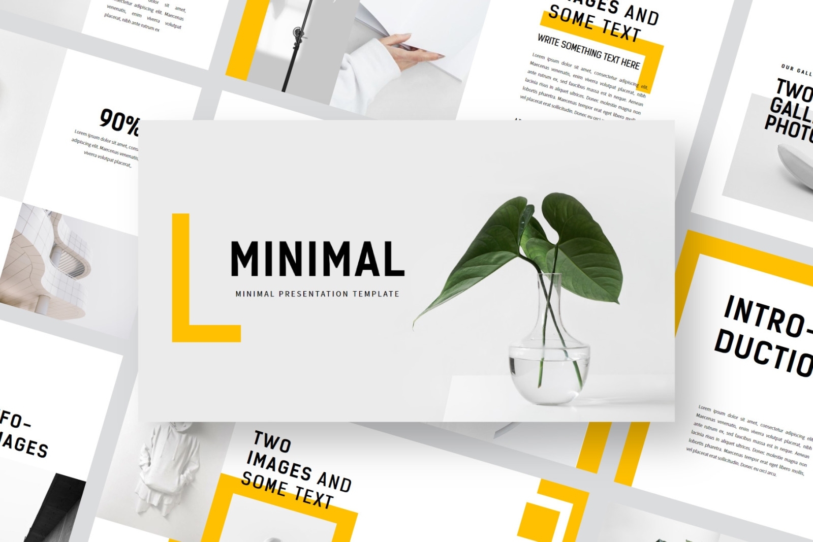 Minimal - Powerpoint Template On Yellow Images Creative Store With Regard To Where Are Powerpoint Templates Stored