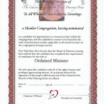 Minister License & Packet – Become An Ordained Minister Regarding Certificate Of License Template