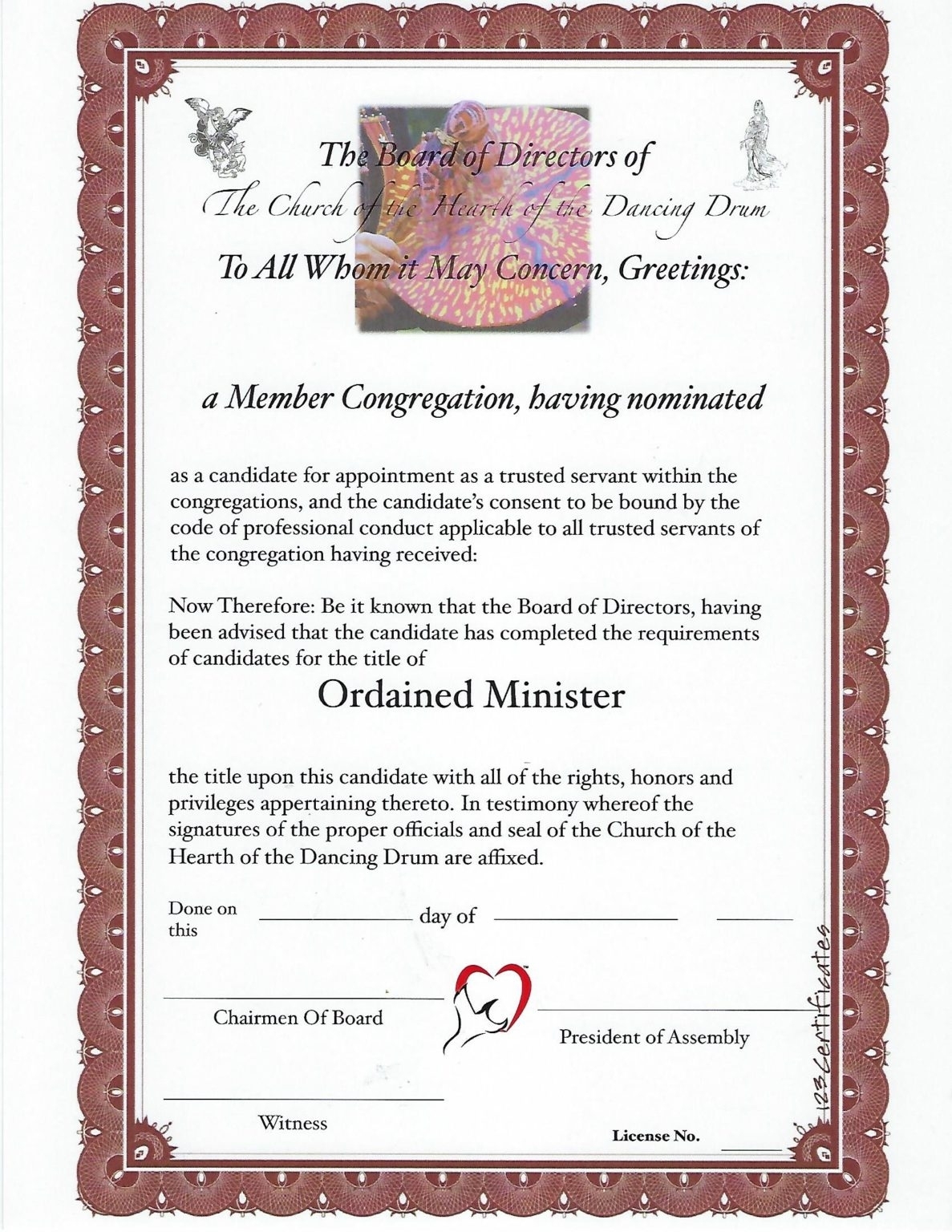 Minister License & Packet – Become An Ordained Minister Regarding Certificate Of License Template