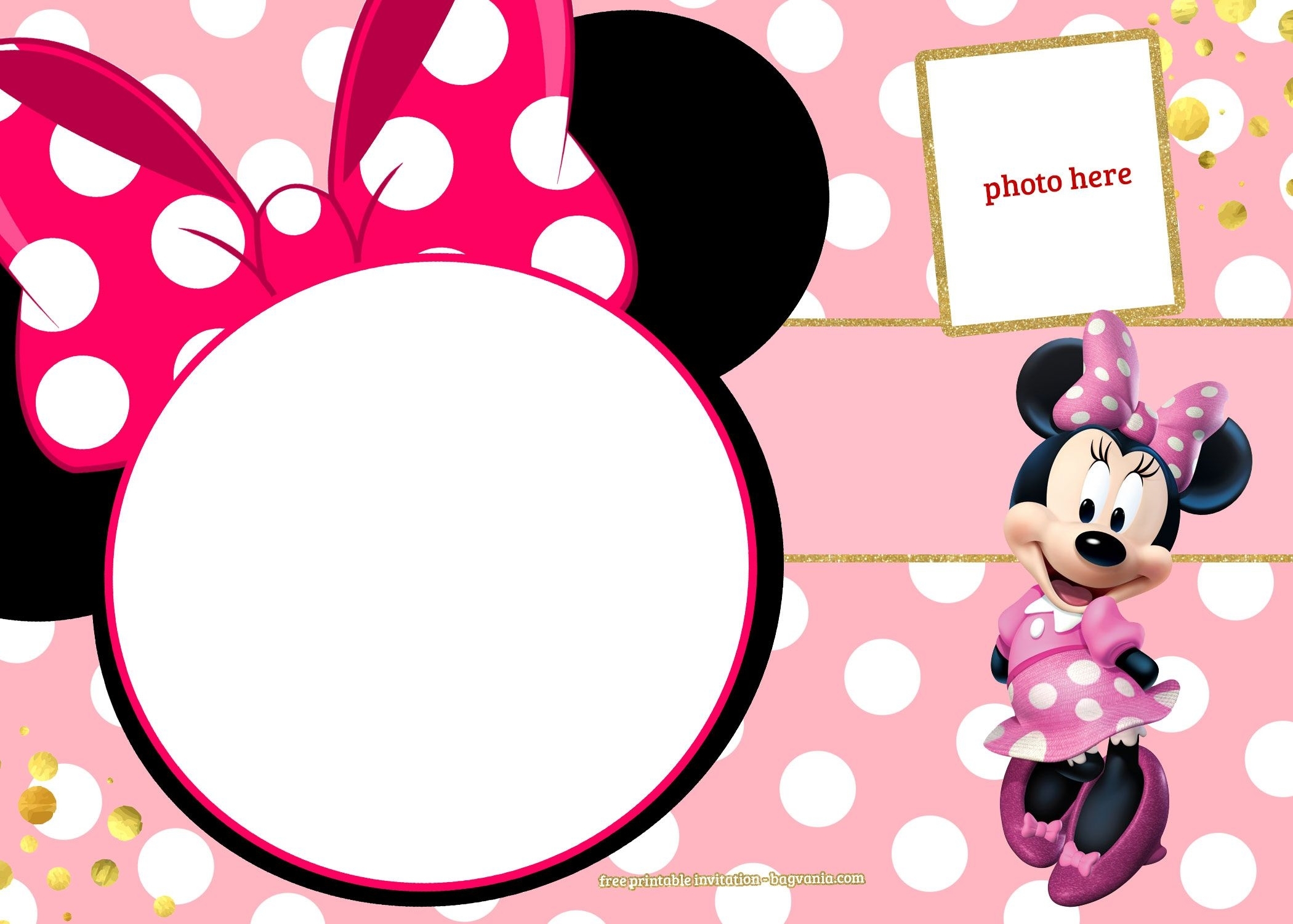 Minnie Mouse Head Invitation Template • Business Template Ideas Within Minnie Mouse Card Templates