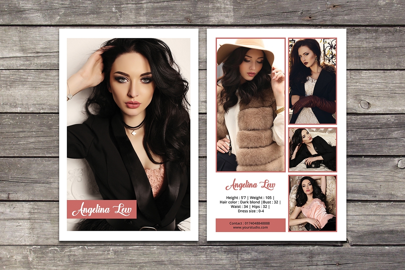 Model Comp Card On Behance For Zed Card Template Free