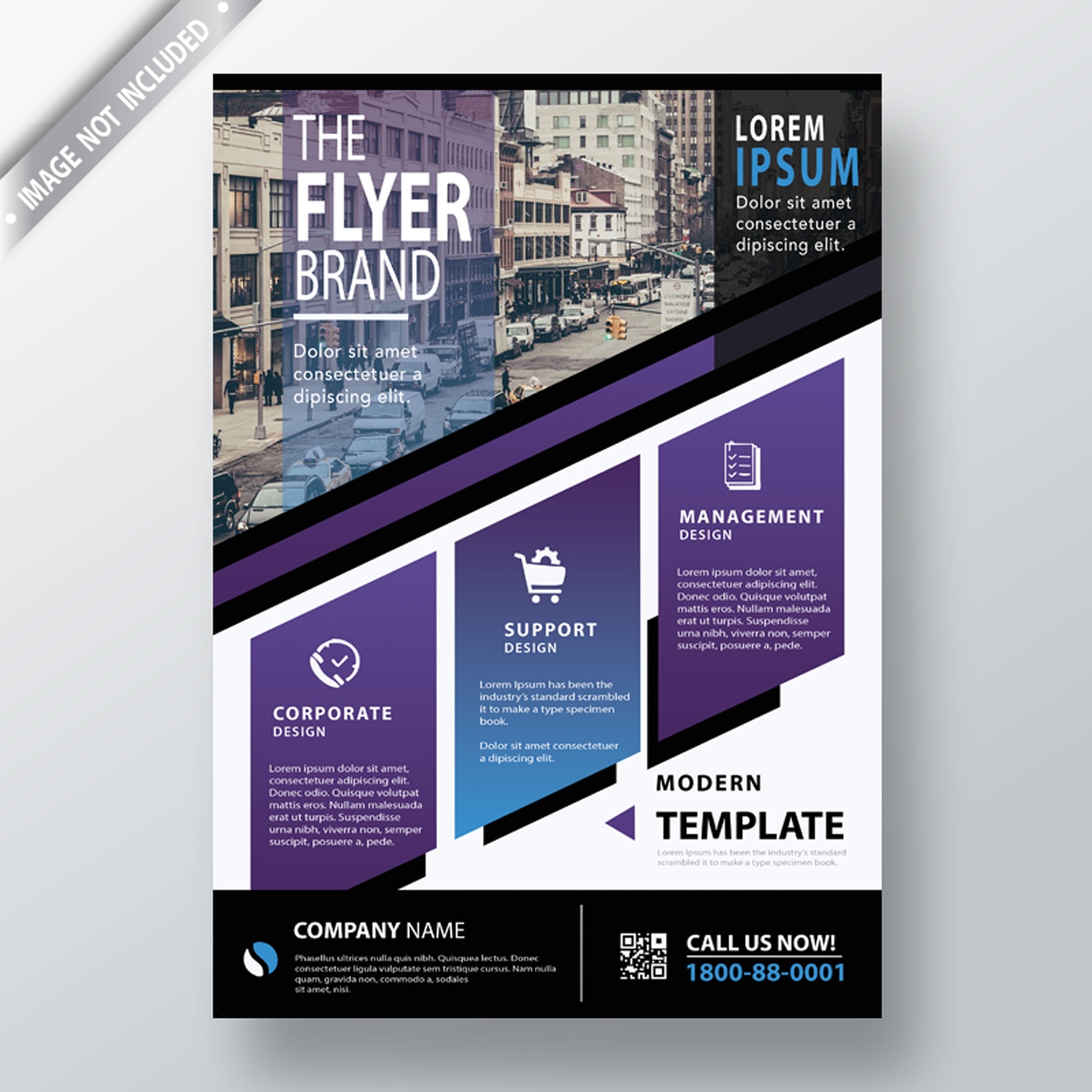 Modern Corporate Flyer Design Template - Psd Zone Within One Sided Brochure Template