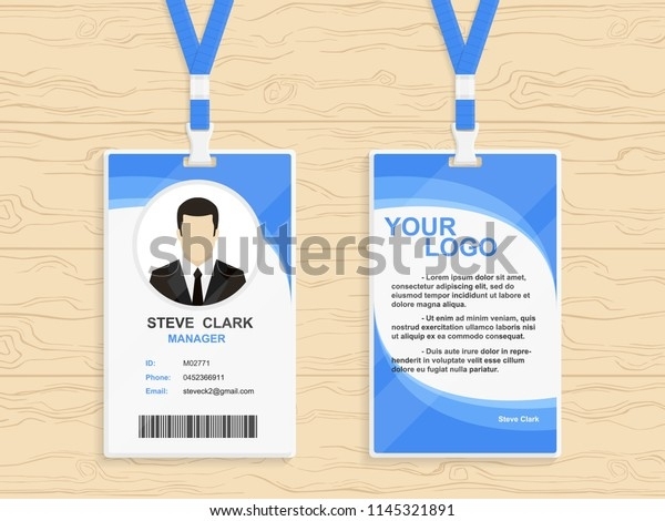 Modern Plastic Id Card Template Clasp Stock Vector (Royalty Free Within Pvc Id Card Template