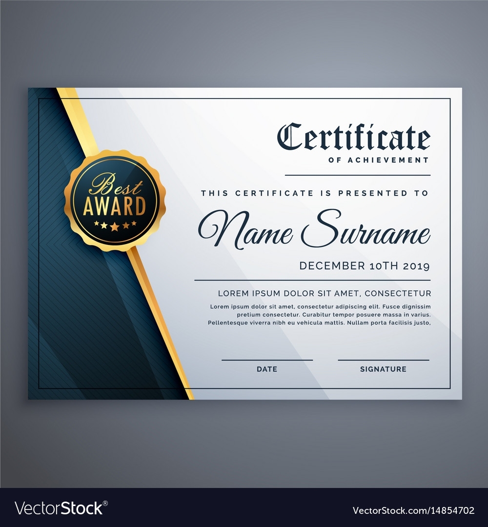 Modern Premium Certificate Award Design Template Vector Image Intended For Design A Certificate Template