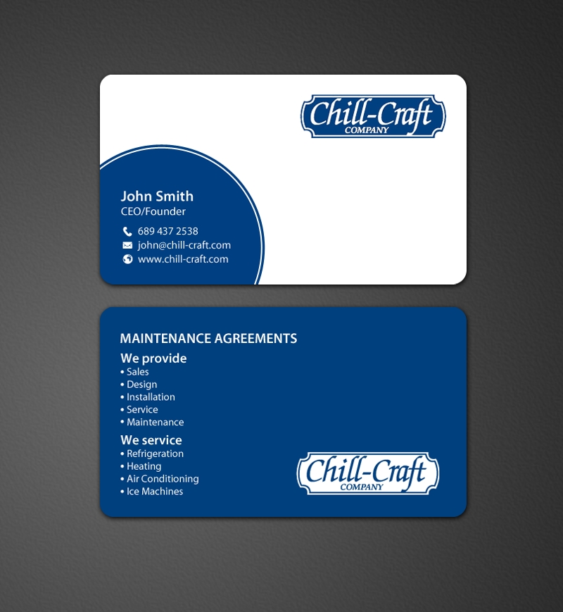 Modern, Professional, Hvac Business Card Design For Chill Craft Company Regarding Hvac Business Card Template