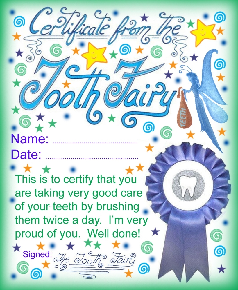 Modern Tooth Fairy Certificates – Rooftop Post Printables Inside Free Tooth Fairy Certificate Template