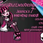 Monster High Birthday Invitation By Melydcreative On Etsy inside Monster High Birthday Card Template