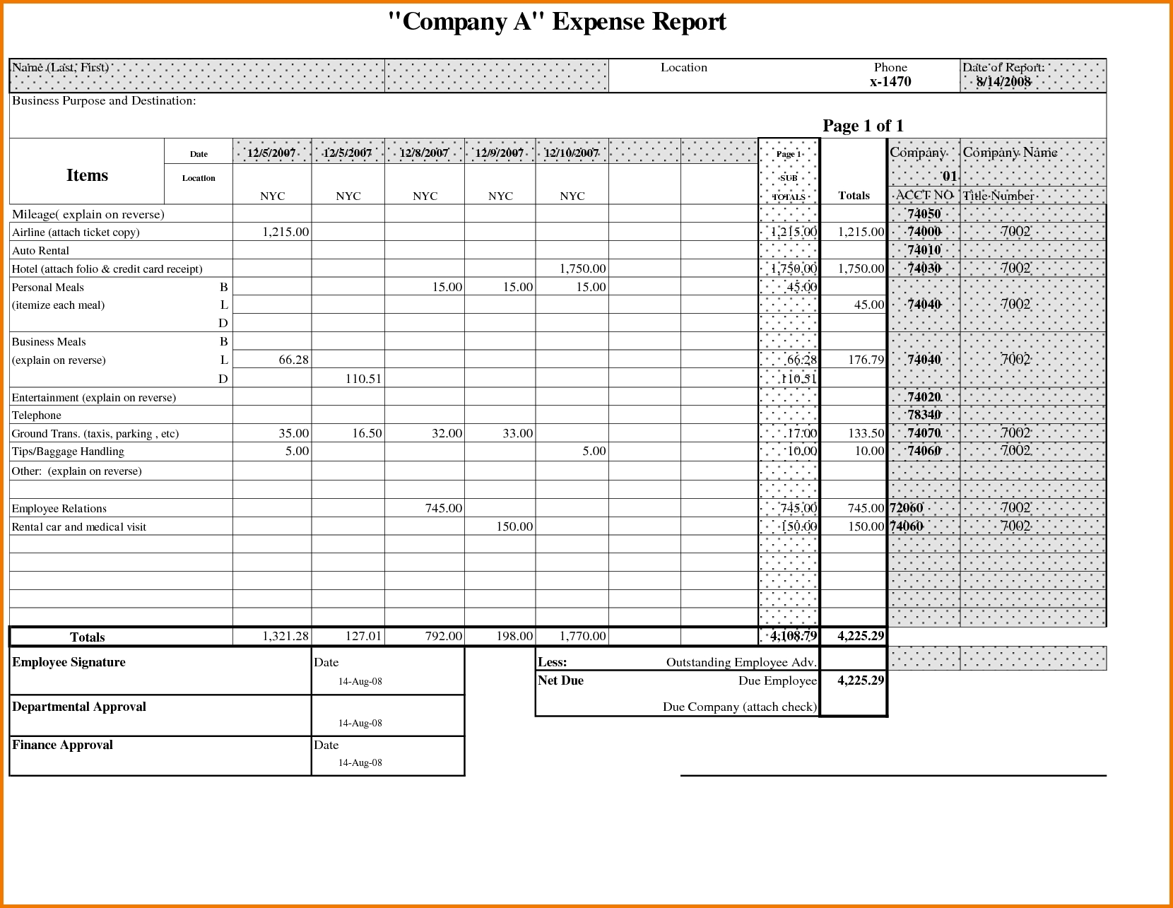 Monthly Expense Report Template — Db Excel For Monthly Expense Report Template Excel