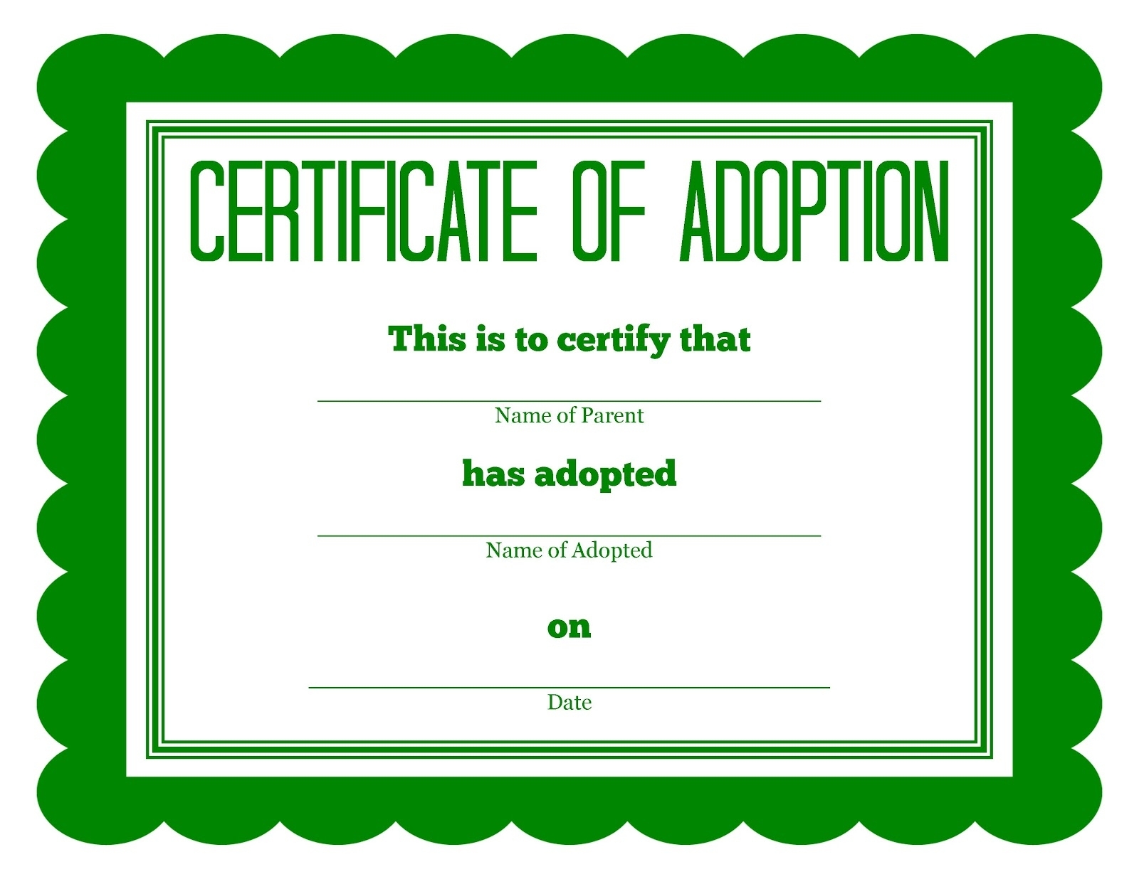 More Stuffed Animal Adoption Certificates Regarding Child Adoption Certificate Template