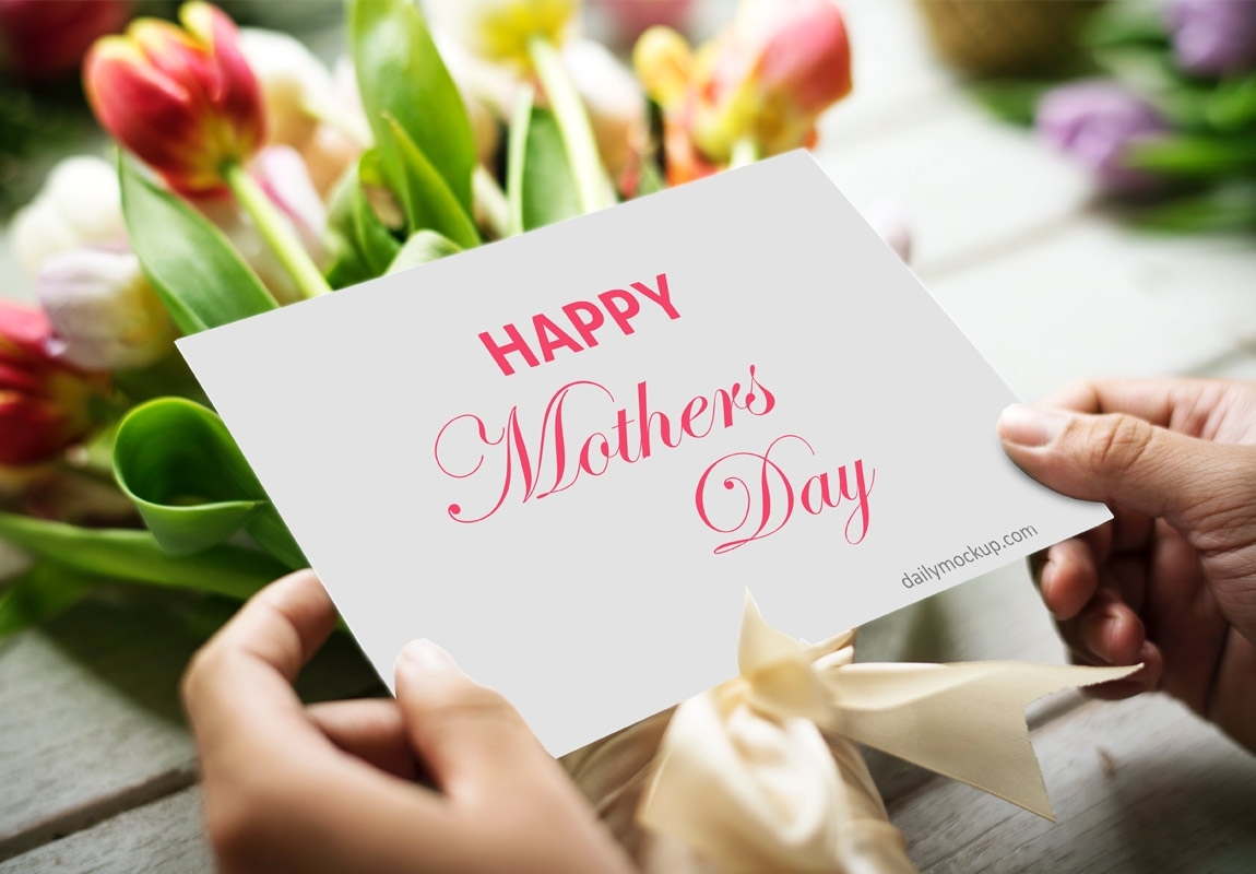 Mothers Day Greeting Card Mockup 2022 - Daily Mockup Inside Mothers Day Card Templates