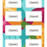Name Badges (Bright Design, 8 Per Page, Works With Avery 5395 And Regarding Labels 8 Per Sheet Template Word