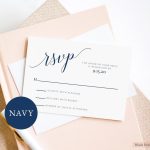 Navy Wedding Rsvp Card Template Printable Navy Rsvp Insert | Etsy Throughout Template For Rsvp Cards For Wedding