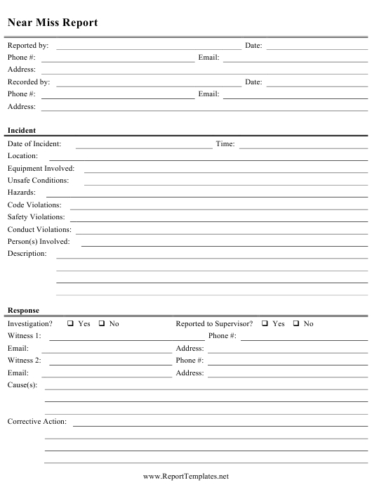 Near Miss Report Template Download Printable Pdf | Templateroller Within Near Miss Incident Report Template