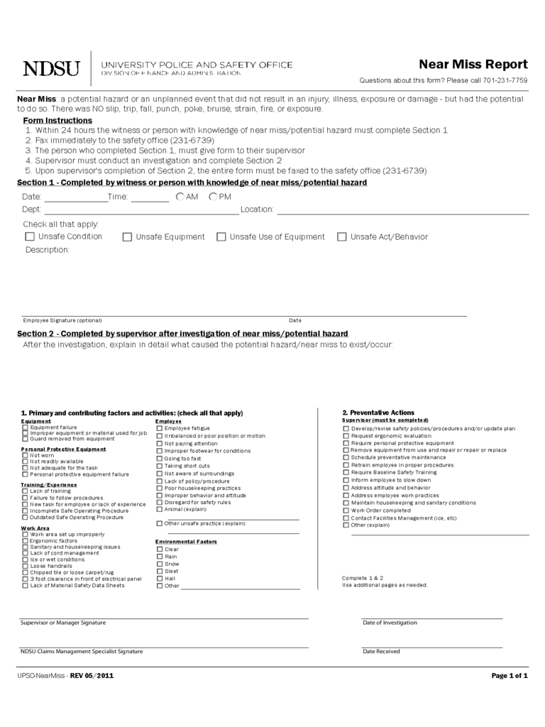 Near Miss Reporting Form – 2 Free Templates In Pdf, Word, Excel Download Pertaining To Near Miss Incident Report Template