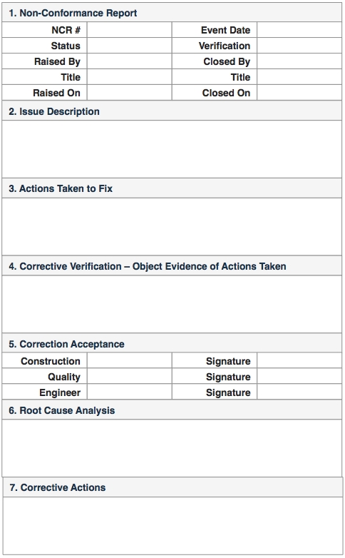 Non Conformance – Ptag With Regard To Ncr Report Template