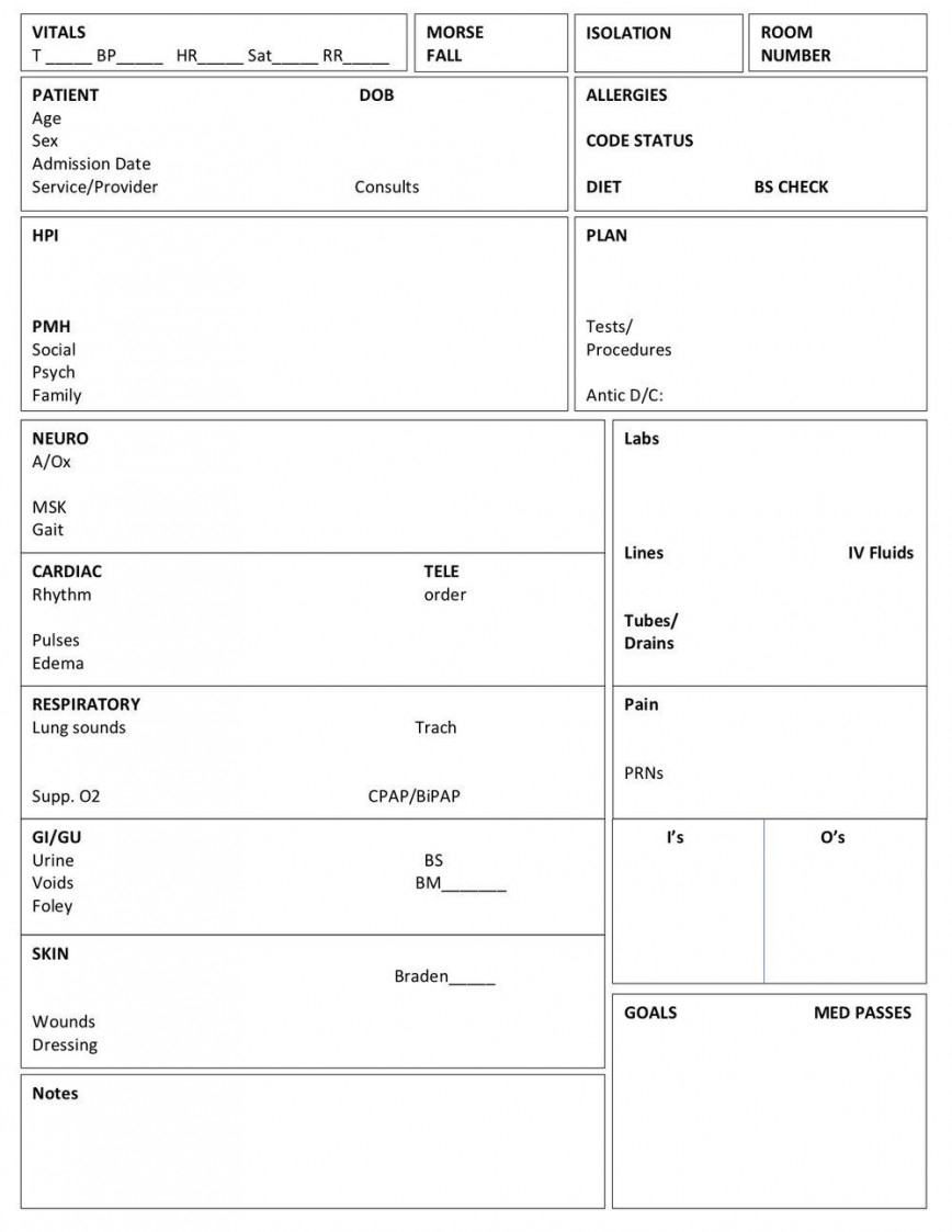 Nursing Shift Report Template ~ Addictionary in Charge Nurse Report Sheet Template