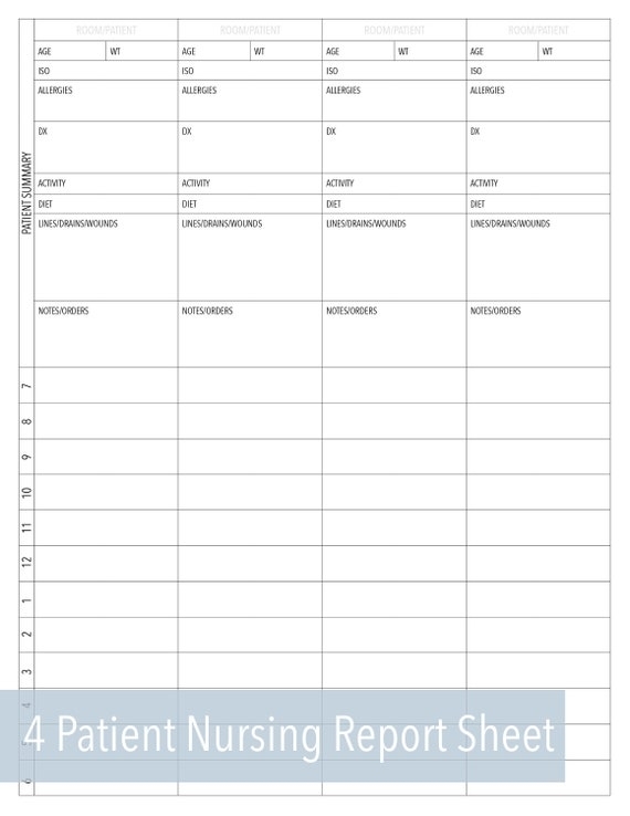 Nursing Shift Report Template Collection Intended For Nurse Shift Report Sheet Template
