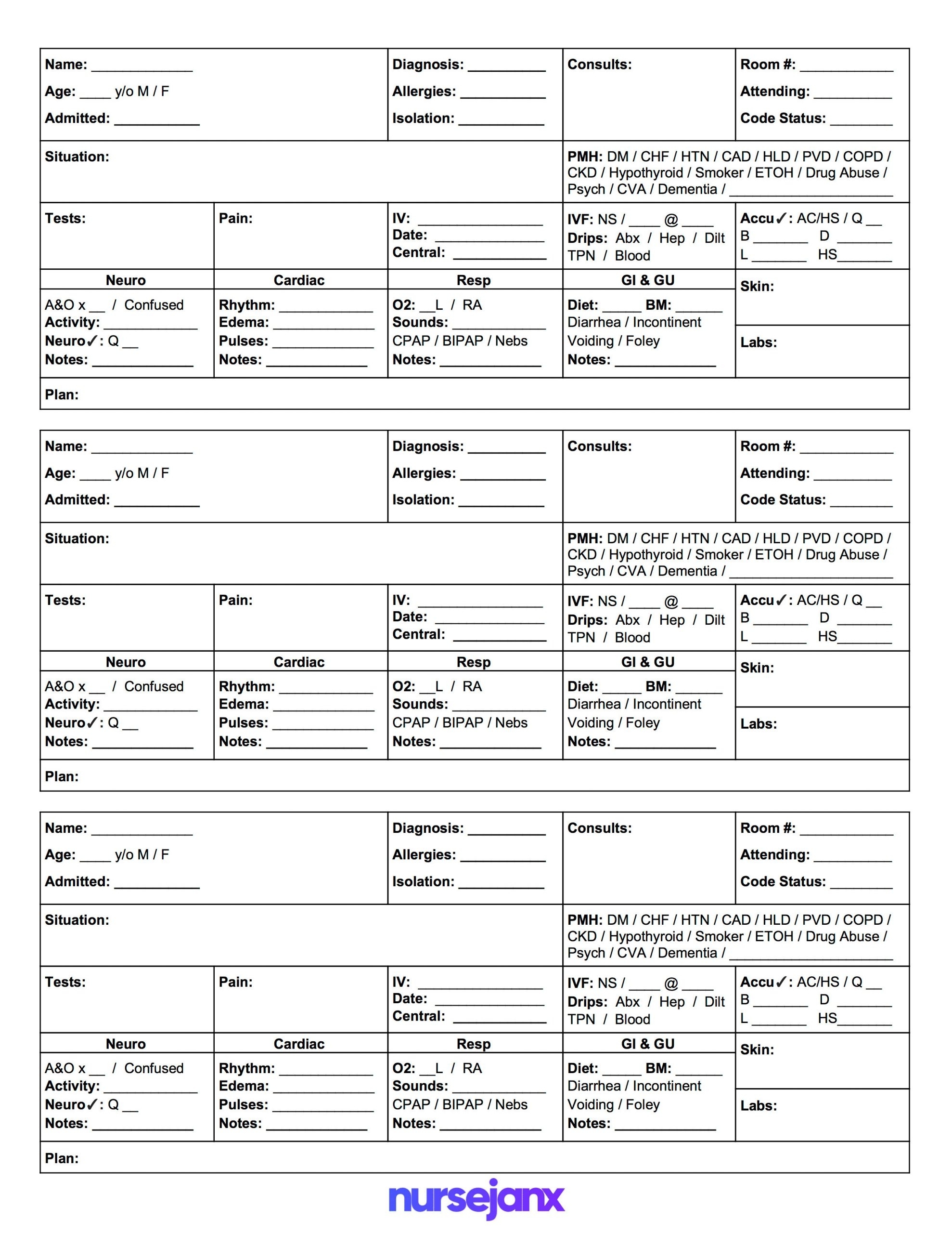 Nursing Shift Report Template | Simple Template Design inside Nurse Shift Report Sheet Template