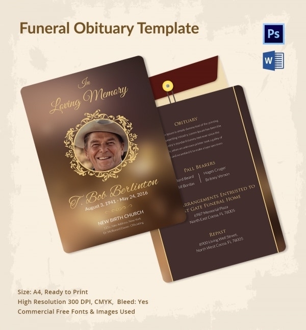 Obituary Template - 10+ Free Word, Psd Format Download | Free & Premium Pertaining To Free Obituary Template For Microsoft Word