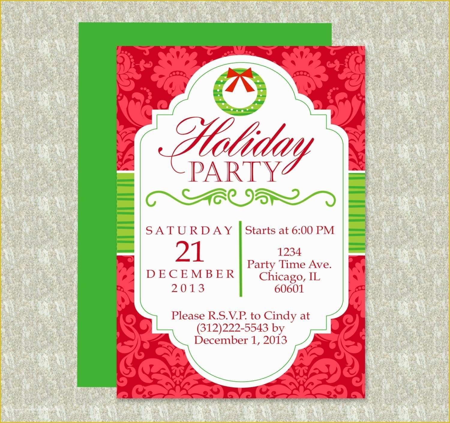 Office Christmas Party Flyer Templates Free Of Holiday Party Invitation In Free Christmas Invitation Templates For Word