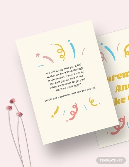 Office Farewell Card Template - Illustrator, Word, Apple Pages, Psd Intended For Farewell Card Template Word