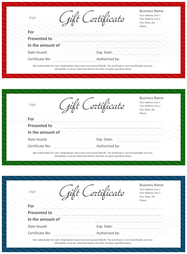 Official Gift Certificate Template For Word Inside Microsoft Office Certificate Templates Free