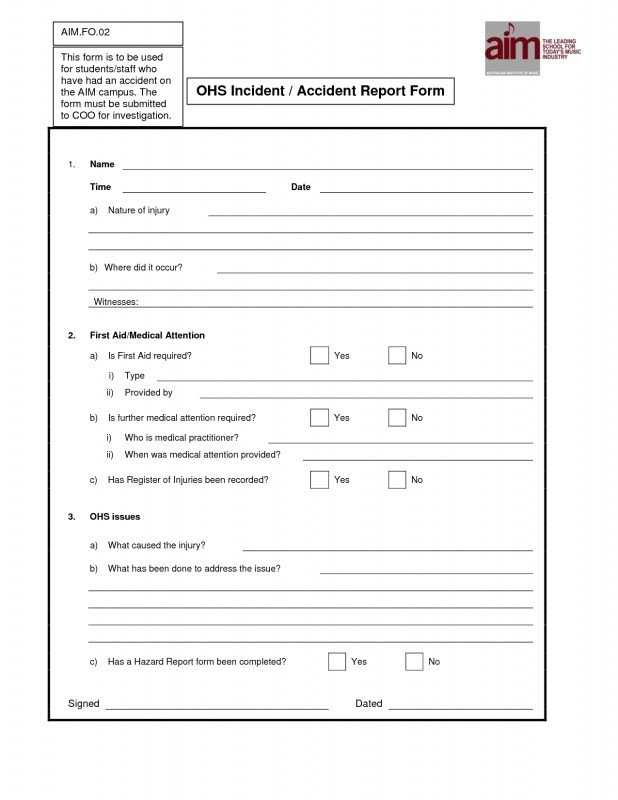 Ohs Incident Report Template Free Throughout Ohs Monthly Report Template