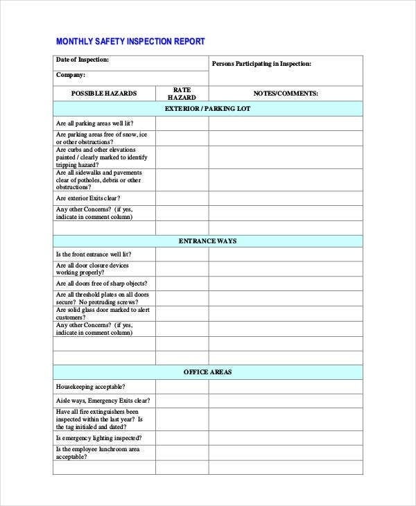 Ohs Monthly Report Template Regarding Ohs Incident Report Template Free