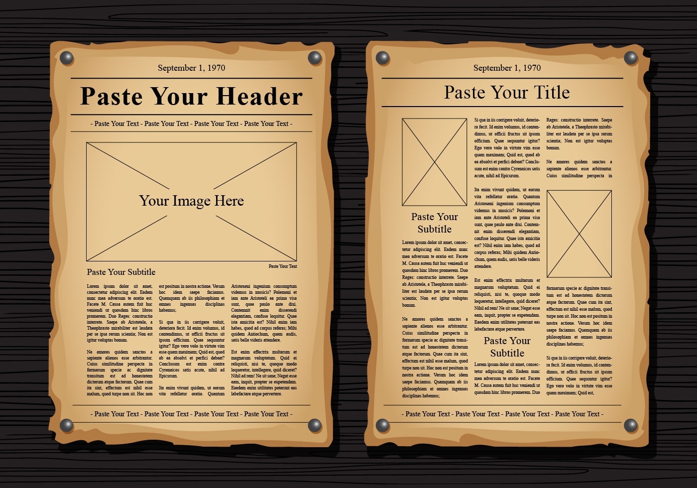 Old Newspaper Vector Templates 121134 Vector Art At Vecteezy With Blank Old Newspaper Template