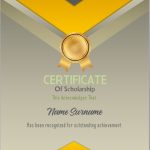 Orange Word Certificate Of Scholarship Template For Scholarship Certificate Template Word
