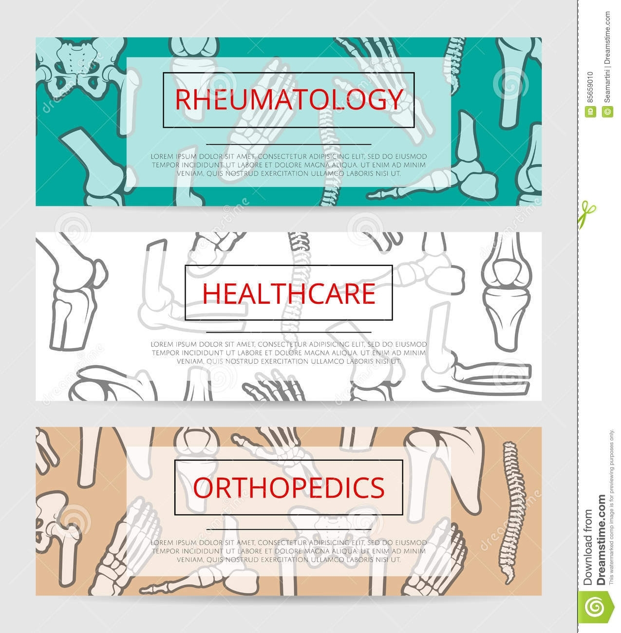 Orthopedics, Rheumatology Medical Banner Template Stock Vector Throughout Medical Banner Template