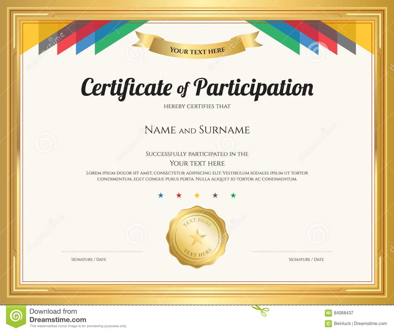 Participation Certificate Templates Free Download Pertaining To Participation Certificate Templates Free Download