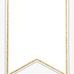 Pennant Banner Template – Gold Banner Flag Png , Transparent Cartoon With Printable Pennant Banner Template Free