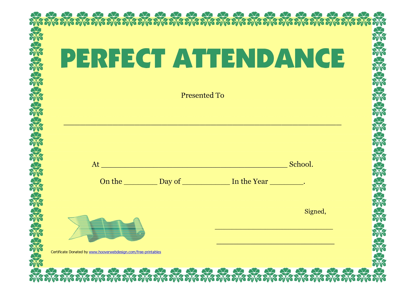 Perfect Attendance Certificate Template Microsoft Word Pertaining To Attendance Certificate Template Word